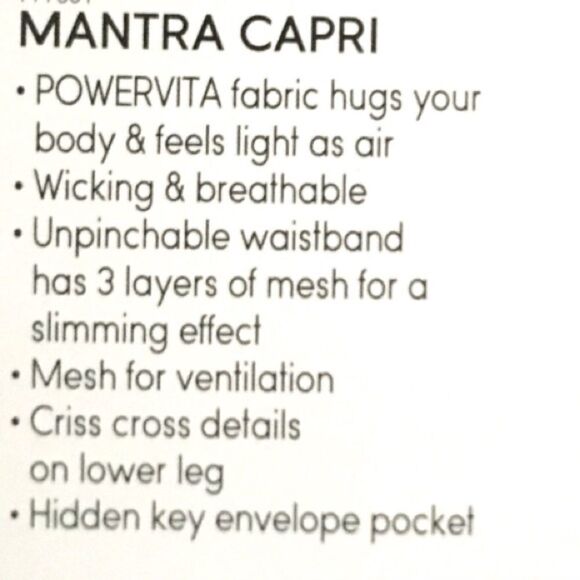 ATHLETA High Rise Mosaic Mantra Capri Leggings Tights Mesh Navy Blue White S - Picture 12 of 12